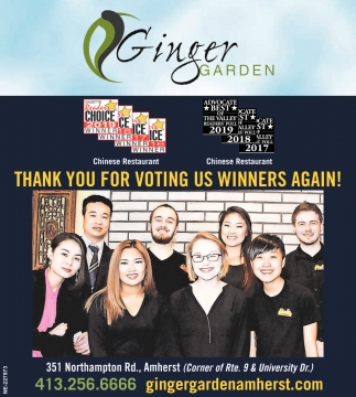 Thank You For Voting Us Winner Again Ginger Garden Amherst Ma