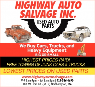Used Auto Parts, Highway Auto Salvage Inc
