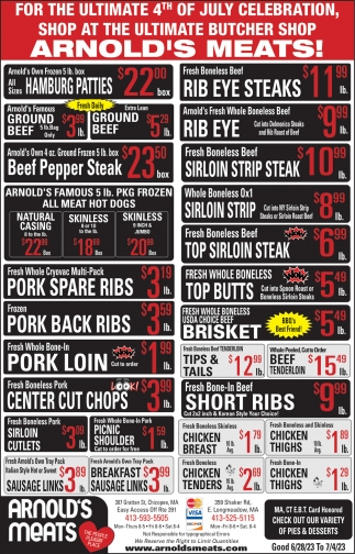 Top Sirloin Steak, Arnold's Meats, Longmeadow, MA