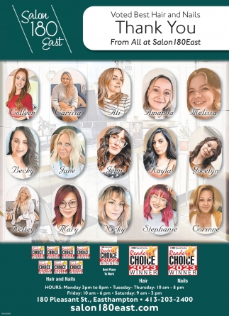 Best Hair and Nails, Salon 180 East, Easthampton, MA