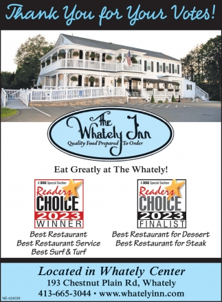 Thank You for Your Votes!, The Whately Inn, Whately, MA